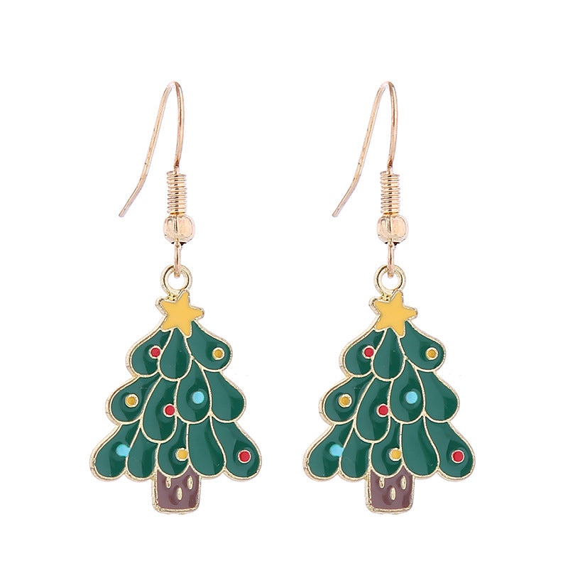Wholesale Cartoon Santa Claus Snowman Bells Snowflake Christmas Earrings
